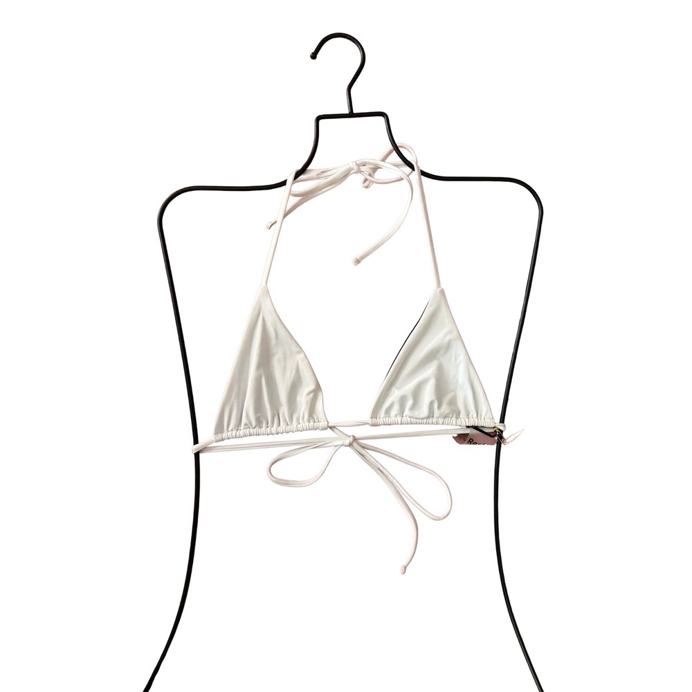 Reishi World Alex Eagle Reversible Triangle Bikini Black White Swim NWT $160 S